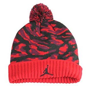 Nike Boy's Jordan Jumpman Red Camo Pom Ski Hat